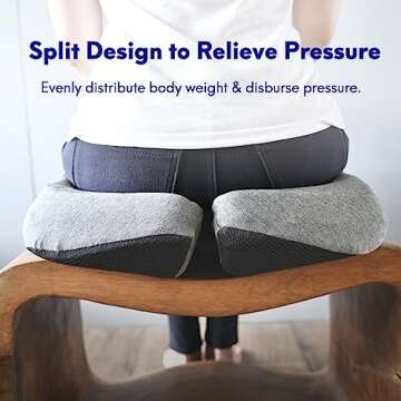 Cushion Lab Patented Pressure Relief Seat Cushion for Long Sitting Hours on Office/Home Chair, Car, Wheelchair - Extra-Dense Memory Foam for Hip, Tailbone, Coccyx, Sciatica - Wellness Green