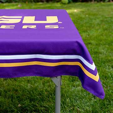 College Flags & Banners Co. Louisiana State LSU Tigers Logo Tablecloth or Table Overlay