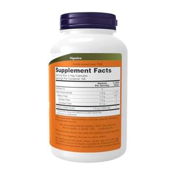 NOW Foods Supplements, Psyllium Husk Caps 500 mg, Non-GMO Project Verified, Natural Soluble Fiber, Intestinal Health*, 500 Veg Capsules