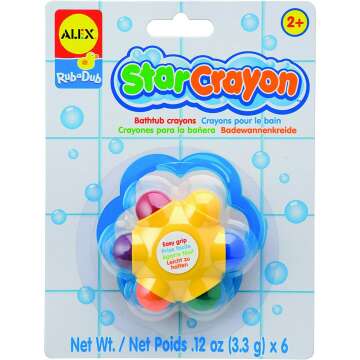 Alex Rub a Dub Star Crayon in the Tub Kids Bath Activity - Fun & Engaging