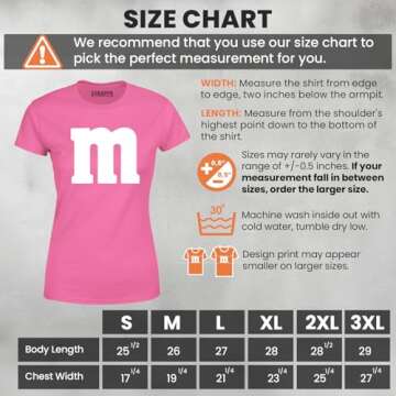 Letter M Halloween Costumes T-Shirt | Funny Cool Graphic tee idea | for Women Azalea Pink