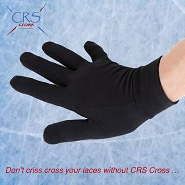 CRS Cross Padded Ice Skating Gloves. Warm Padded Protection for Figure Skating Testing, Practice, Dance Competitions, Roller Skaters and Cheerleading. (Black, Youth Small- Toddler)