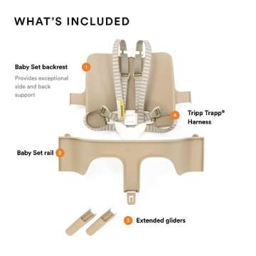 Stokke Tripp Trapp Baby Set, Natural - Convert The Tripp Trapp Chair into High Chair - Removable Seat + Harness for 6-36 Months - Compatible with Tripp Trapp Models After May 2006