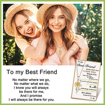 Tarsus Best Friend Necklace, Friendship Best Friends Gift for Women Bestie Bff Birthday Unique Present