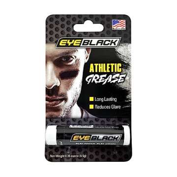 EyeBlack Anti-Glare Under Eye Black Sports Grease Stick for Pro Performance - Softball, Football, Baseball, Soccer, Cheer, Volleyball – Tailgate, Championship, Playoffs, Game Day - 1 Stick