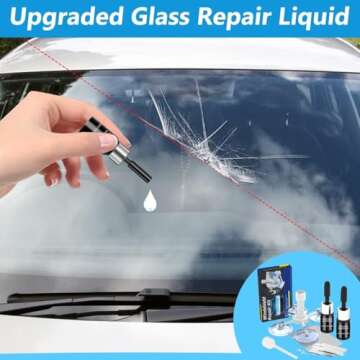 Windshield Chip Repair Kit, Windshield Repair Kit for Chips and Cracks, 2 Bottles Car Windshield Crack Repair Kit Quick Fix for Rock Chip Repair Kit Windshield Chips, Cracks in Bulls-Eye, Star-Shaped