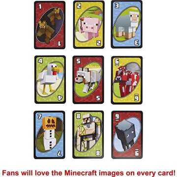 Mattel Games UNO Minecraft Card Game for Family Night with Minecraft-themed Graphics in a Collectible Tin for 2-10 Players (Amazon Exclusive)