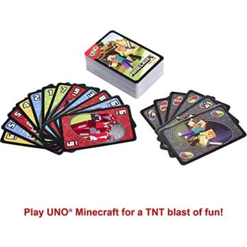 Mattel Games UNO Minecraft Card Game for Family Night with Minecraft-themed Graphics in a Collectible Tin for 2-10 Players (Amazon Exclusive)