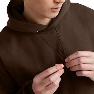 Hanes Heavyweight Fleece Hoodie for Men – Dark Chocolate