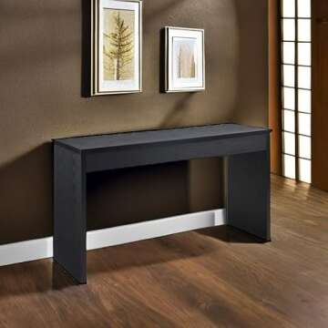 Convenience Concepts Northfield Console Table 48" - Modern Living Room Sofa Table, Contemporary Entryway Hall Table, Foyer Display Table, Black