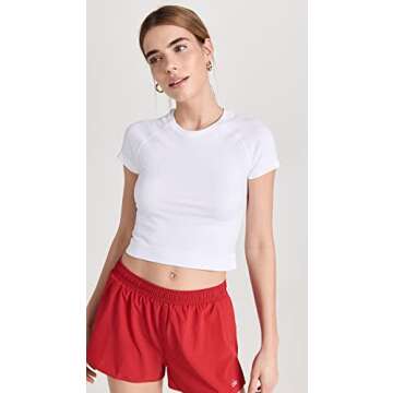 Sweaty Betty Women's Athlete Cropped Short Sleeve Seamless Workout T-Shirt White