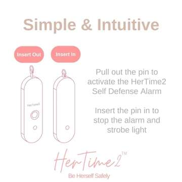 HerTime2® Women's Personal Safety Alarm - Waterproof & Loud