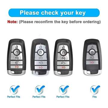 XIYANG TRADE for for Ford Key Fob Cover with Keychain,Key Case Shell Protector Holder for Ford Explorer Fusion Escape Edge Expedition Maverick Mustang Bronco F150 F250 F350 F450 F550 Lincoln (White)