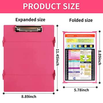 Nursing Clipboard with Nursing and Medical Edition Cheat Sheets 3 Layers Aluminum Foldable Nurse Clipboard Nursing Student Essentials - Foldable Clipboard Nursing Nursing School Essentials