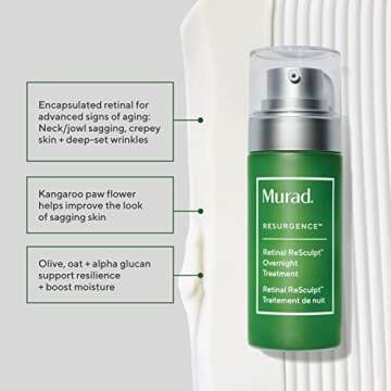 Murad Retinal ReSculpt Overnight Treatment - Advanced Anti-Aging Serum for Lines and Wrinkles – Encapsulated Vitamin A Skin Care for Smoothing, Firming and Lifting Face and Neck, 1.0 Fl Oz