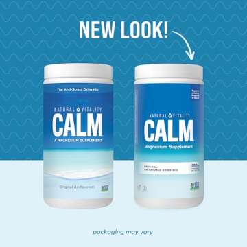 Natural Vitality Calm, Magnesium Supplement, Anti-Stress Drink Mix Powder, Gluten Free, Vegan, & Non-GMO, Original Unflavored, 16 oz