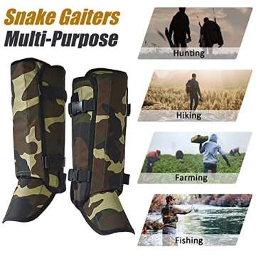 Ueasy Leg Gaiters, Boot Gaiters Waterproof Leg Gaiters for Men and Women Anti-Tear Oxford Fabric for Outdoor Hiking Walking Hunting Snow Skiing Camping Climbing Mountain