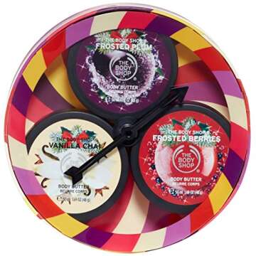 The Body Shop Limited Edition Seasonal Body Butters Trio Spinner Gift Set, 3pc Set of Travel Size Assorted Body Butters