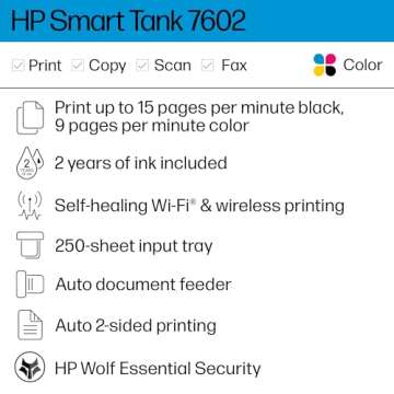 HP Smart Tank 7602 Wireless All-in-One Printer - 2 Years Ink Included