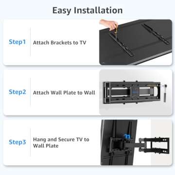 MOUNTUP UL Listed TV Wall Mount, Full Motion TV Wall Mount for Most 26-65 Inch Flat/Curved TV Fit 16" Wood Stud, Wall Mount TV Bracket with Dual Swivel Articulating Arm Max VESA 400x400mm up to 88 LBS