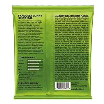 Ernie Ball Regular Slinky Nickel Wound Bass Guitar Strings, 50-105 Gauge (P02832)