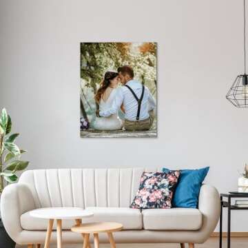 WEGA Custom Canvas Prints with Your Photos (Framed 8X10) Upload Your Image/Photo-Custom Personalized Photo Gifts to Canvas,Wall Art Canvas Printing Gifts for Pets Family Baby Wedding