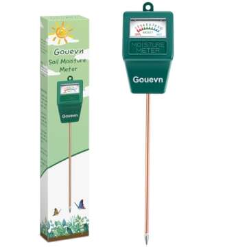 Gouevn Soil Moisture Meter, Plant Moisture Meter Indoor & Outdoor, Hygrometer Moisture Sensor Soil Test Kit Plant Water Meter for Garden, Farm, Lawn (No Battery Needed)