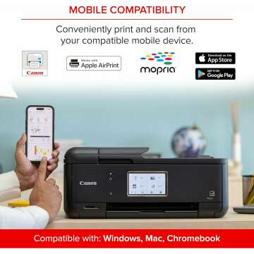 Canon PIXMA TR8620a - All-in-One Printer Home Office|Copier|Scanner|Fax|Auto Document Feeder | Photo, Document | Airprint (R), Android, Black, Works with Alexa