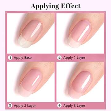 RARJSM Translucent Sheer Pink Gel Nail Polish LED UV Gel Soak Off Clear Pink French Manicure Nude Pink Jelly Nail Gel Polish Varnish Curing Requires 1pcs 15ml for Home Salon Nail Art DIY