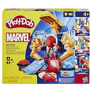 Play-Doh Marvel Iron Man Armor Maker Lab Playset with Lights and Sounds, Customizable Action Figure, Imagination Toys for Boys and Girls 4 and Up