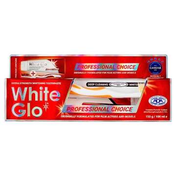 White Glo Professional Choice Teeth Whitening Toothpaste with Fluoride Protection Against Cavities, Highly Effective Whitening Formula, Low Abrasion, Developed for Actors, Actresses and Models, 5.3 oz