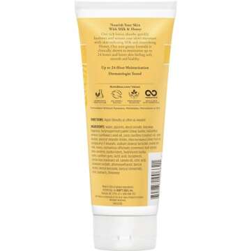 Burt's Bees, Body Lotion with Milk and Honey, Moisturizing Lotion for Normal to Dry Skin, 98.6% Natural Origin Skin Care, 6 oz Bottle (3-Pack)