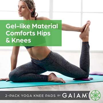 Gaiam Yoga Knee Pads Set of 2 for Comfort