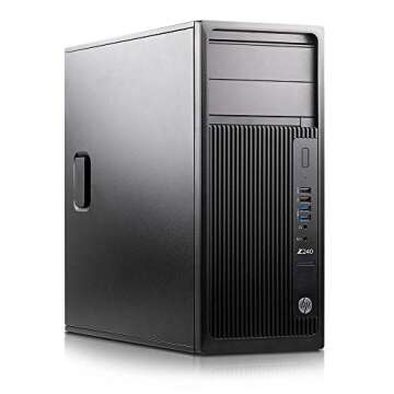 HP Z240 Tower Workstation Gaming Desktop Computer, Core i5-6500 3.2GHz up to 3.6GHz, 32 GB DDR4 RAM, 512 GB SSD, DisplayPort, WiFi, Bluetooth, Wired Keyboard and Mouse, Windows 10 Pro (Renewed)