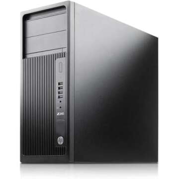 HP Z240 Tower Workstation Gaming Desktop Computer, Core i5-6500 3.2GHz up to 3.6GHz, 32 GB DDR4 RAM, 512 GB SSD, DisplayPort, WiFi, Bluetooth, Wired Keyboard and Mouse, Windows 10 Pro (Renewed)