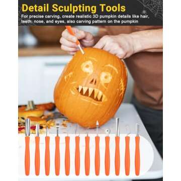 17 PCS Pumpkin Carving Kit with Tools & Candles