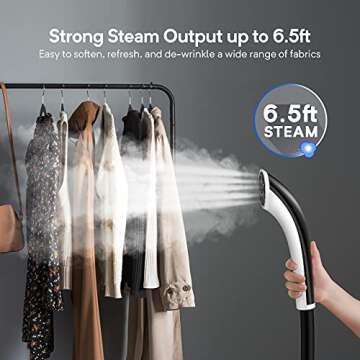 Professional Steamer for Clothes, Anthter 1500W Powerful Full Size Garment Steamers, 35s Fast Heat-up, 90 Mins of Continuous Steam Wrinkle Remover with 2.5L Water Tank, Perfect for Household