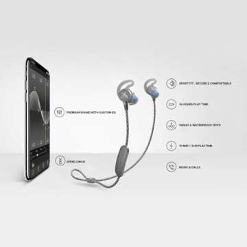 Jaybird Tarah Pro Bluetooth Waterproof Sport Headphones - Titanium Glacier