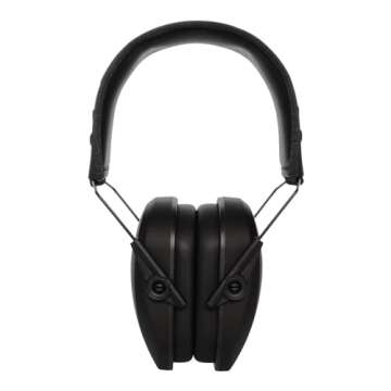 Walker's Razor Slim Passive Earmuff - Ultra Low-Profile Design, Black