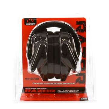 Walker's Razor Slim Earmuff - Low-Profile Black Design