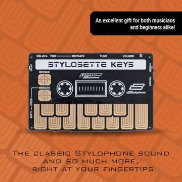 Stylophone Stylosette - Touch Keyboard x Cassette - The Mini Stylophone Keyboard | Synth Musical Instrument | Electronic Synthesizer Keyboard | Cassette Stylophone Instrument Synth