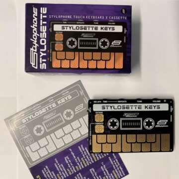 Stylophone Stylosette - Touch Keyboard x Cassette - The Mini Stylophone Keyboard | Synth Musical Instrument | Electronic Synthesizer Keyboard | Cassette Stylophone Instrument Synth