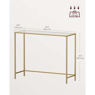 Stylish VASAGLE Glass Console Table for Modern Homes