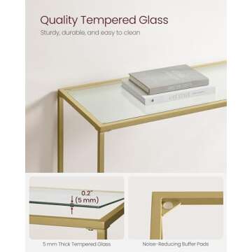 Stylish VASAGLE Glass Console Table for Modern Homes