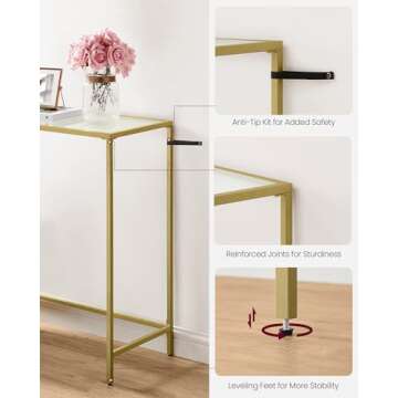 Stylish VASAGLE Glass Console Table for Modern Homes