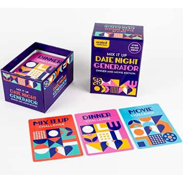 Date Night Ideas Generator Card Game - 100,000 Exciting Dinner Movie Challenges for Couples, Unique Gifts for Bridal Shower, Marriage, Newlywed, Ultimate Date Night for Adventure, Romance, Intimacy