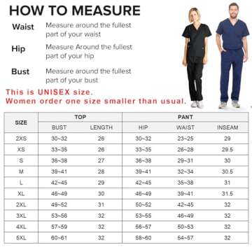 Dagacci Medical Uniform Woman and Man Scrub Set Unisex Medical Scrub Top and Pant, Hunter Green, XS