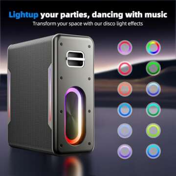 Myscenetang Karaoke Machine with 2 Wireless Microphones Portable Bluetooth Karaoke Machine for Adults Kids DSP Chip Karaoke Speaker with LED Lights Supports TWS TF Card USB AUX in