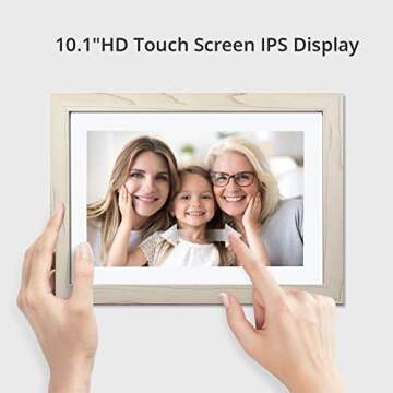 Dragon Touch Digital Picture Frame WiFi 10 inch IPS Touch Screen Digital Photo Frame Display, 32GB Storage, Auto-Rotate, Share Photos via App, Email, Cloud, Classic 10 White, XKS0001-WT-US2