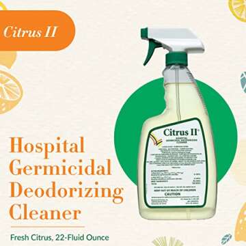 Citrus II Hospital Germicidal Deodorizing Cleaner, Fresh Citrus, 22-Fluid Ounce